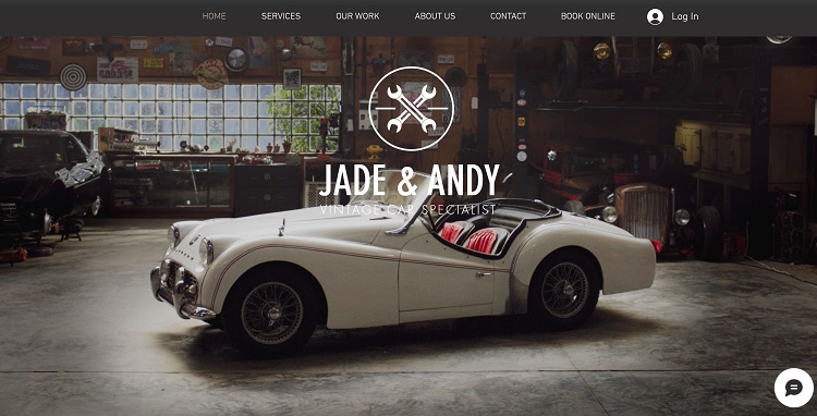 Wix Vintage Car Garage Template